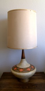 Walnut & Ceramic MCM lamp